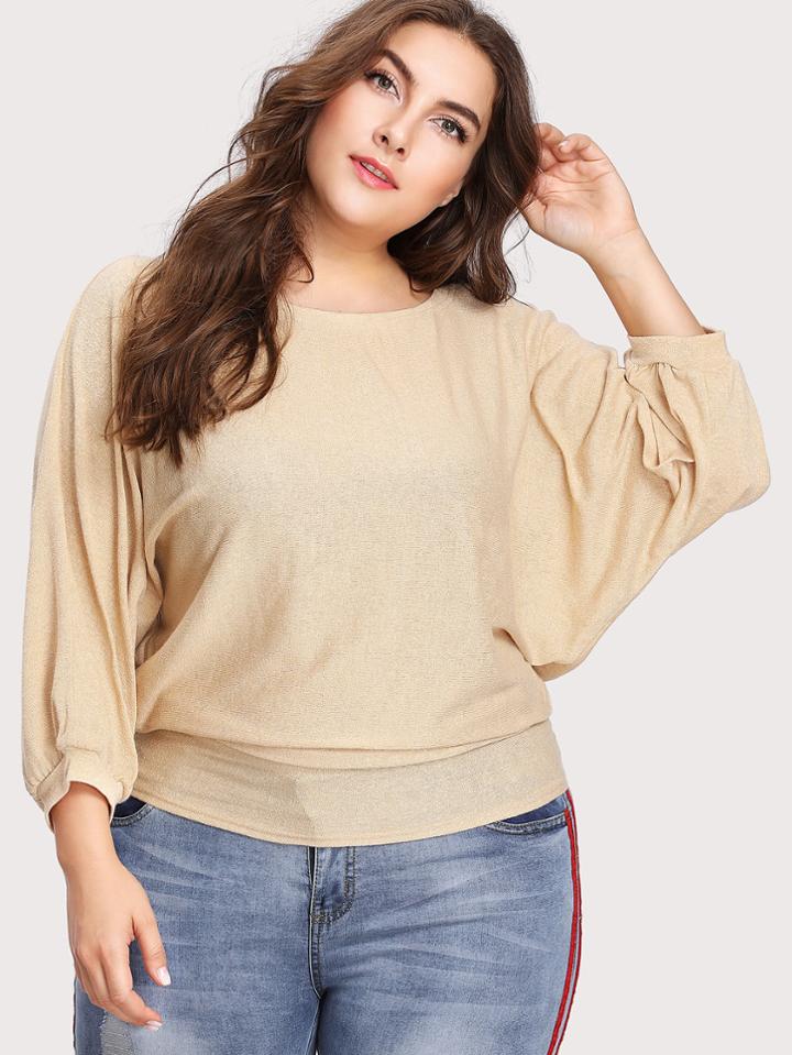 Romwe Batwing Sleeve Knit Tee