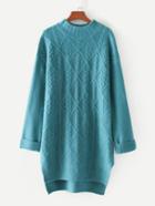 Romwe Cuffed Sleeve Longline Sweater