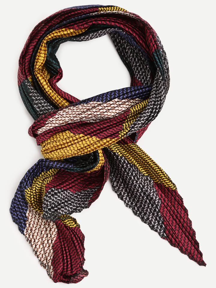 Romwe Multicolor Folding Print Scarf