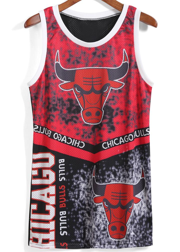 Romwe Bull Print Tank Top