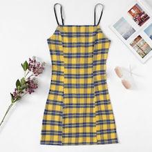 Romwe Plaid Cami Dress