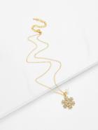Romwe Christmas Snowflake Pendant Chain Necklace