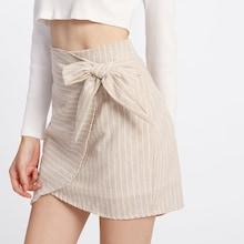 Romwe Knot Side Overlap Skirt