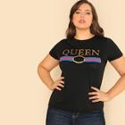 Romwe Plus Graphic Short Sleeve T-shirt