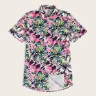 Romwe Guys Abstract Flower Print Shirt