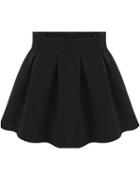 Romwe High Waist Pleated Flare Skirt