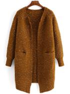 Romwe Raglan Sleeve Khaki Coat Sweater