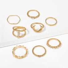 Romwe Moon Detail Ring Set 8pcs