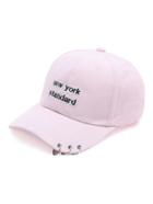 Romwe Pink Ring And Letter Casual Baseball Cap