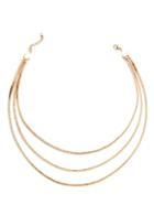 Romwe Sparkly Gold Plated Layered Link Necklace