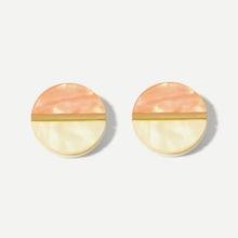 Romwe Two Tone Round Stud Earrings 1pair