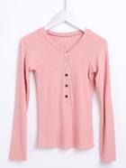 Romwe Raglan Sleeve Button Front Knitwear