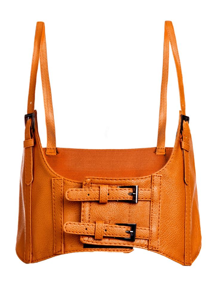 Romwe Camel Elastic Wide Waist Belt With Suspenders