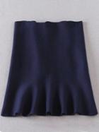 Romwe Mermaid Knit Navy Skirt