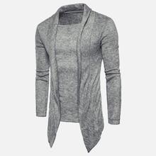 Romwe Men Asymmetric Hem Solid Sweater