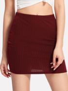 Romwe Ribbed Knit Skirt