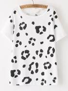 Romwe Footmark Print White T-shirt