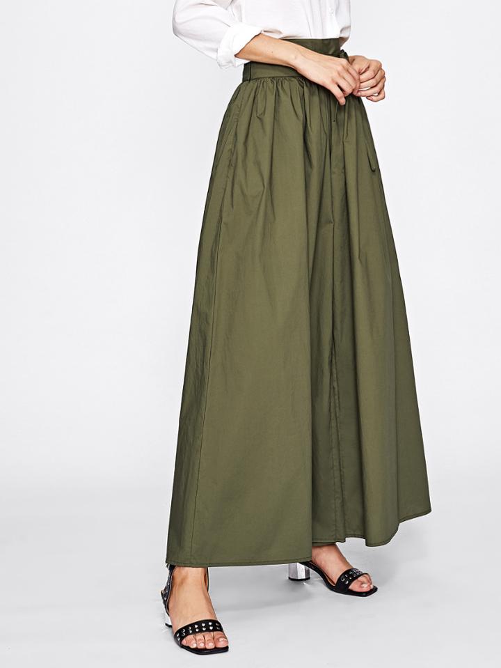 Romwe Self Tied Super Wide Leg Pants