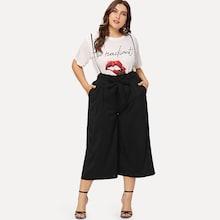Romwe Plus Pocket Side Pinafore Pants