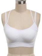 Romwe Double Strap Crisscross Brallet Top - White