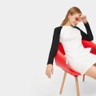 Romwe Cut And Sew Raglan Sleeve Dress