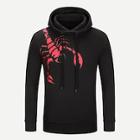 Romwe Men Scorpion Print Hooded Long Sleeve Sweatshirt