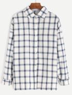 Romwe Grid Print Drop Shoulder Shirt