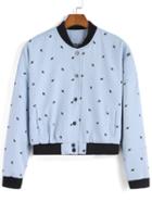 Romwe Planet Print Buttons Pockets Jacket