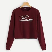 Romwe Be You Print Pullover