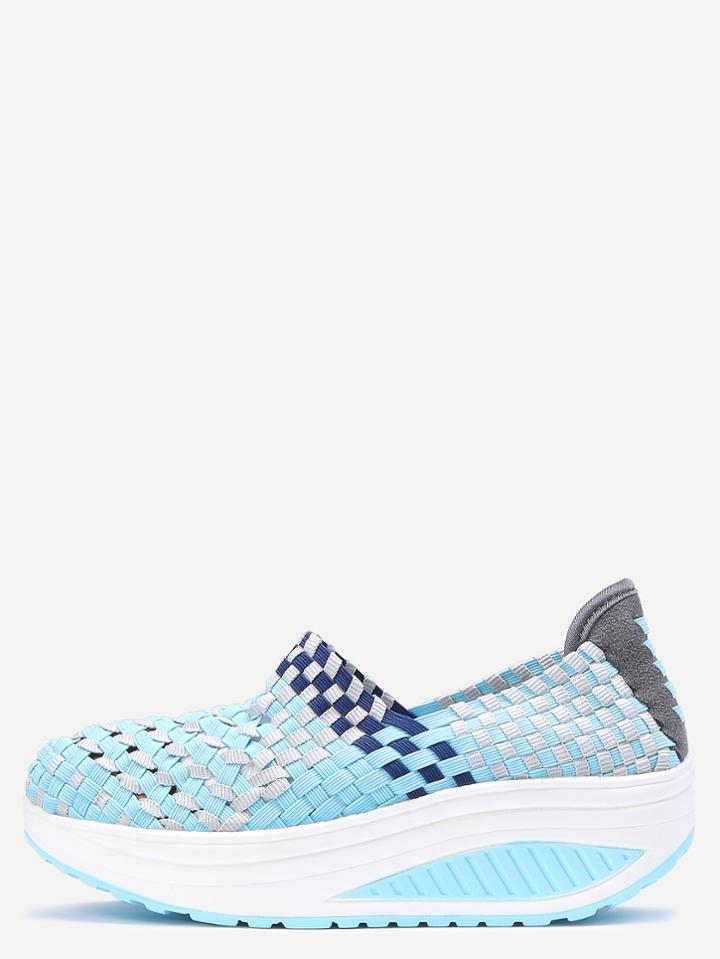 Romwe Blue Breathable Large Base Establishment Casual Shoes