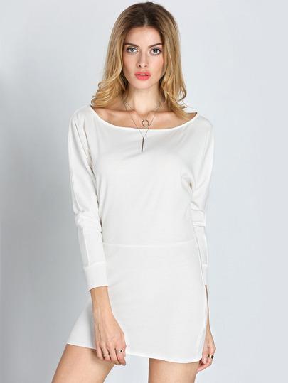 Romwe Beige Long Sleeve Bodycon Dress