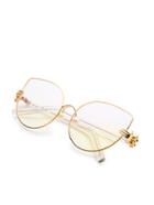 Romwe Faux Pearl Detail Cat Eye Sunglasses