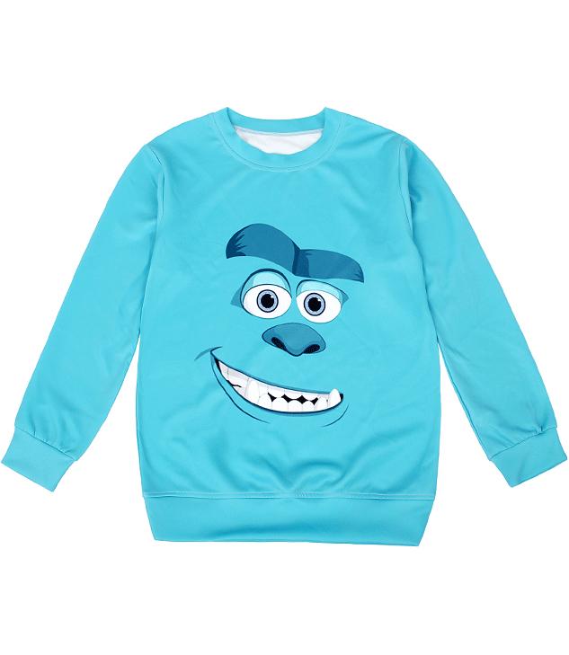 Romwe Cartoon Face Print Loose Sweatshirt