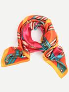 Romwe Graphic Print Square Scarf