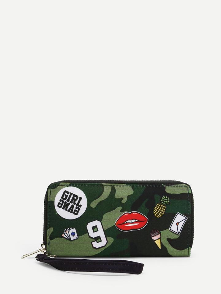 Romwe Graffiti Pattern Clutch Bag