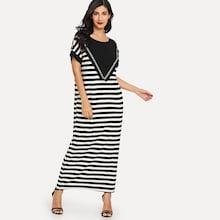 Romwe Striped Tassel Detail Dress