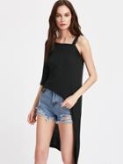 Romwe One-shoulder Asymmetrical Top