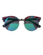 Romwe Blue Oversized Rounded Sunglasses