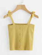 Romwe Self Tie Shoulder Knit Cami Top