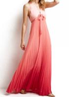 Romwe V Neck With Bow Maxi Dress