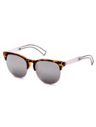 Romwe Leopard Print Open Frame Hollow Arm Sunglasses