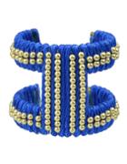 Romwe Blue Braided Rope Cuff Bracelet