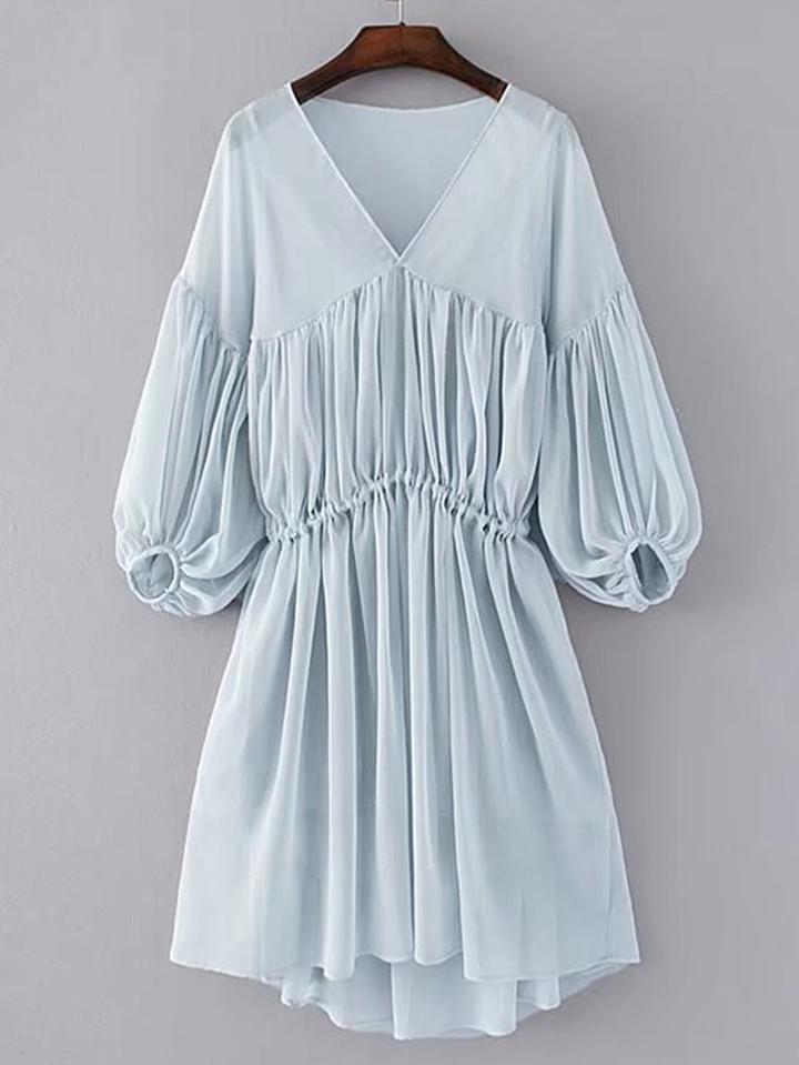 Romwe 2 In 1 Pleated High Low Dress