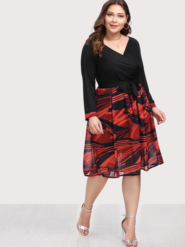 Romwe Self Tie Waist Wrap Dress