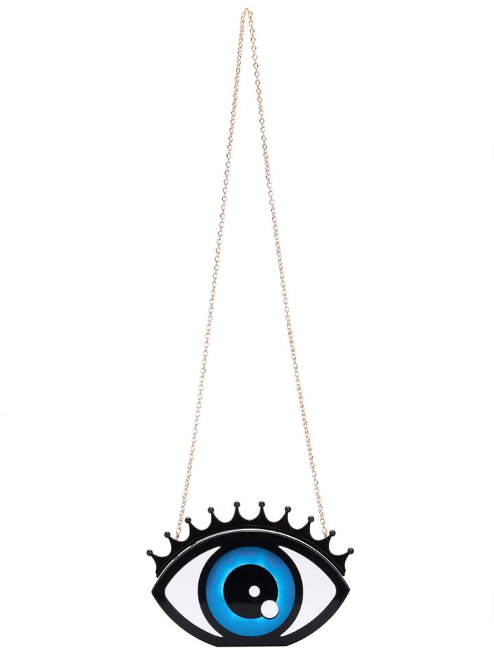 Romwe Blue Eye Chain Satchels