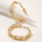 Romwe Multi Layered Polygon Hoop Earrings 1pair