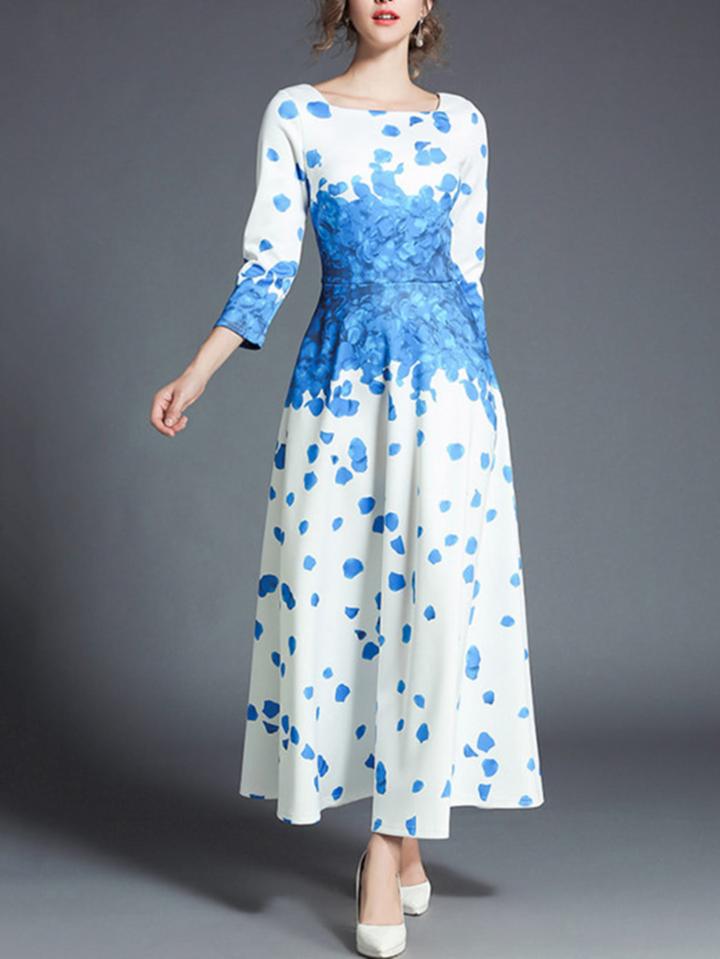 Romwe Flower Print Longline Dress