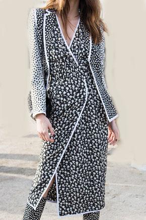 Romwe V Neck Pastel Floral Print Split Dress