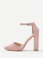 Romwe Pointed Toe Ankle Strap Pumps