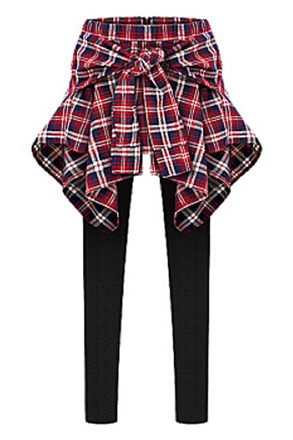 Romwe Fake-two-piece Red Pants